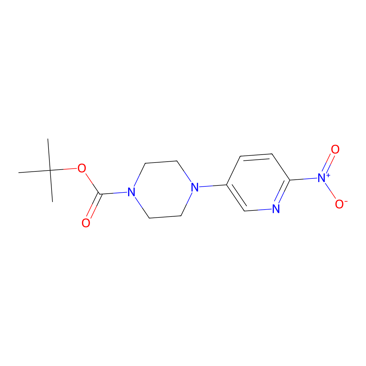 Tert-butyl 4-(6-nitropyridin-3-yl)piperazine-1-carboxylate molecular structure, CAS 571189-16-7