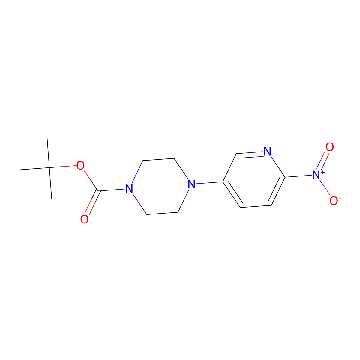 Tert-butyl 4-(6-nitropyridin-3-yl)piperazine-1-carboxylate molecular structure, CAS 571189-16-7