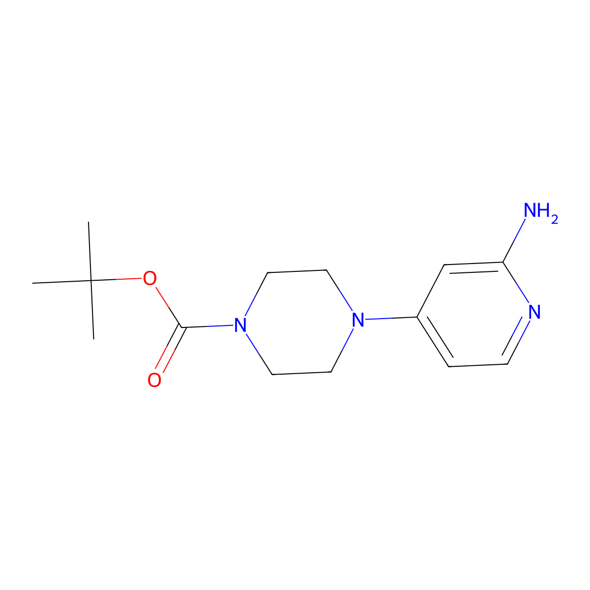 Tert-butyl 4-(2-aminopyridin-4-yl)piperazine-1-carboxylate molecular structure, CAS 571189-23-6