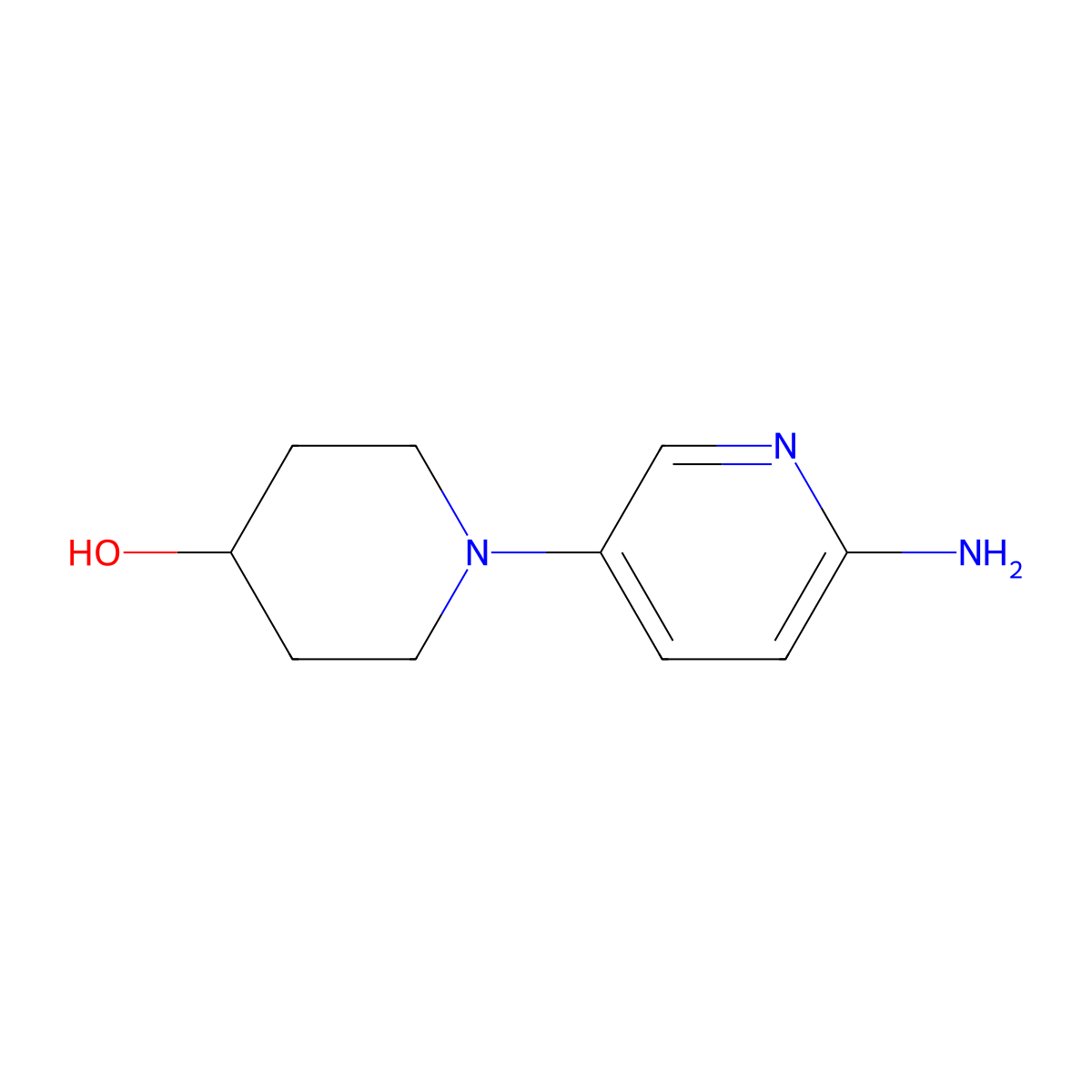 1-(6-Aminopyridin-3-yl)piperidin-4-ol molecular structure, CAS 571189-27-0