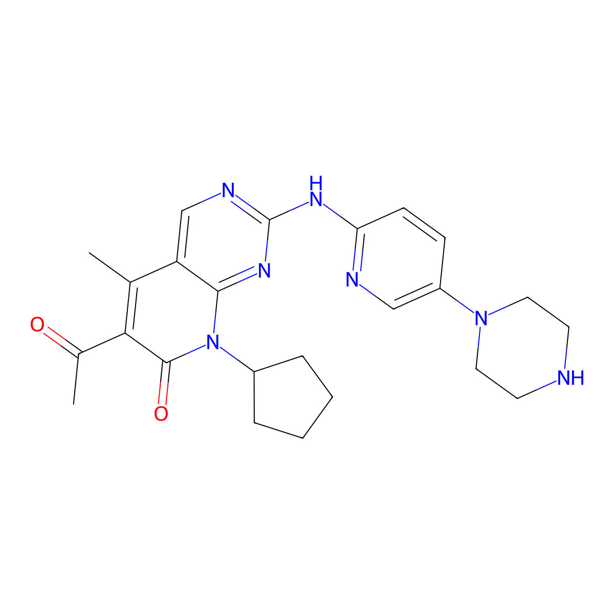 Palbociclib molecular structure, CAS 571190-30-2