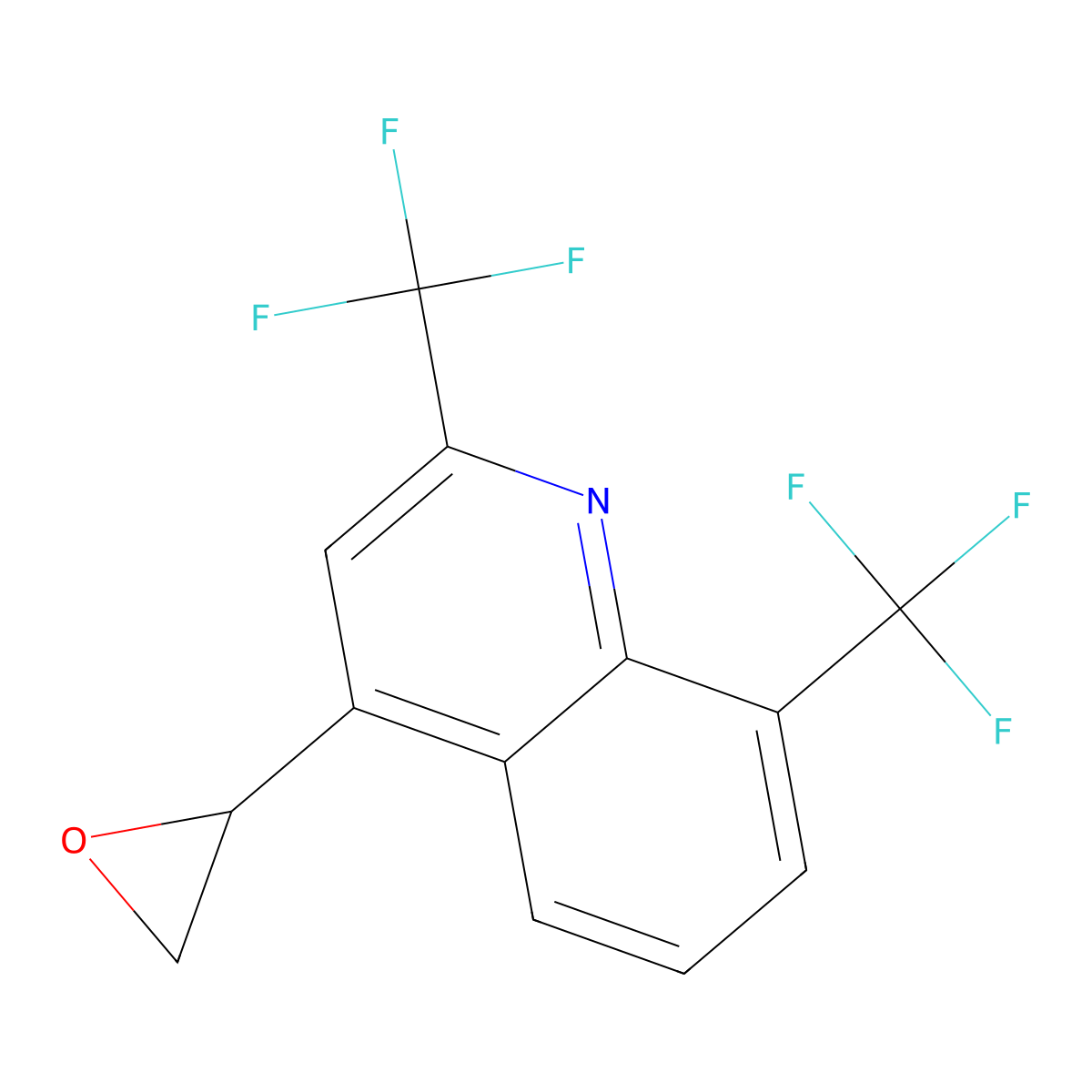 2-[2,8-Bis(trifluoromethyl)-4-quinolyl]oxirane molecular structure, CAS 57120-54-4