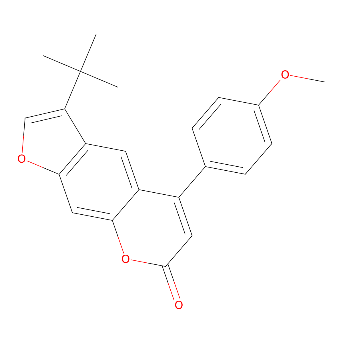 3-tert-butyl-5-(4-methoxyphenyl)-7H-furo[3,2-g]chromen-7-one molecular structure, CAS 571207-67-5