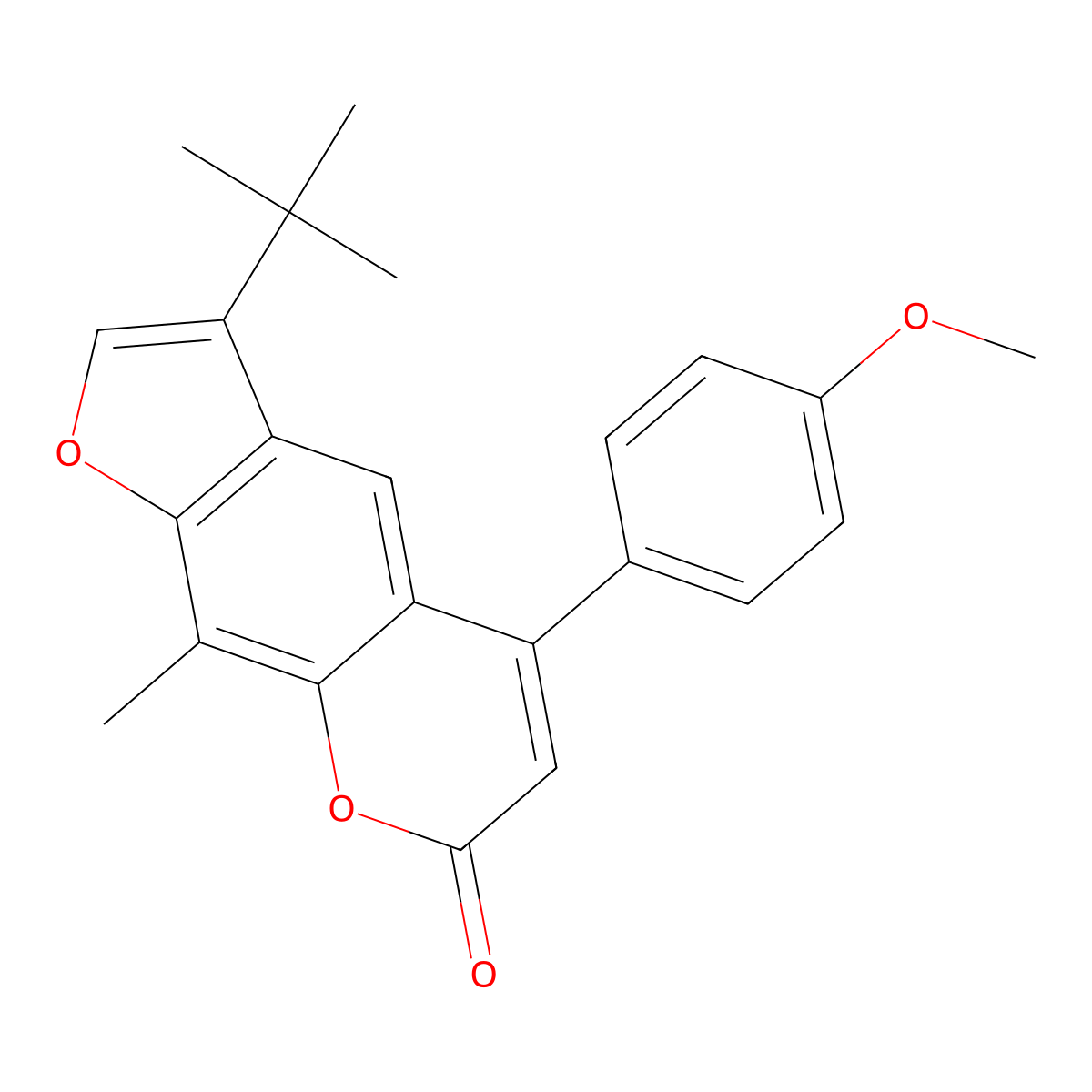 3-tert-butyl-5-(4-methoxyphenyl)-9-methyl-7H-furo[3,2-g]chromen-7-one molecular structure, CAS 571207-68-6