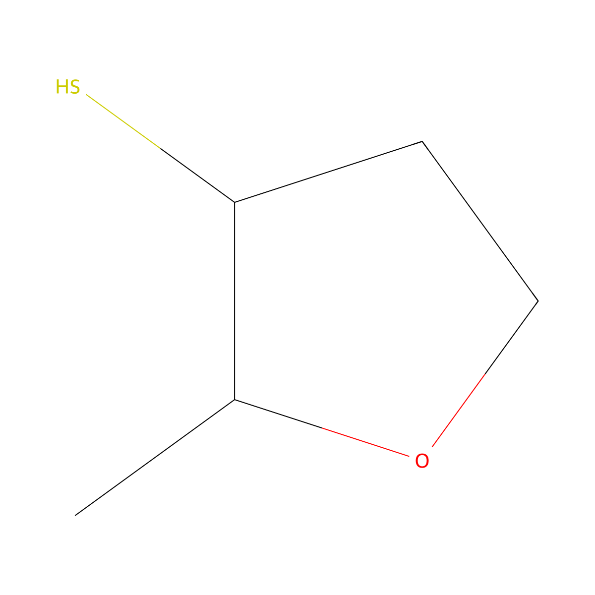 Tetrahydro-2-methyl-3-furanthiol molecular structure, CAS 57124-87-5