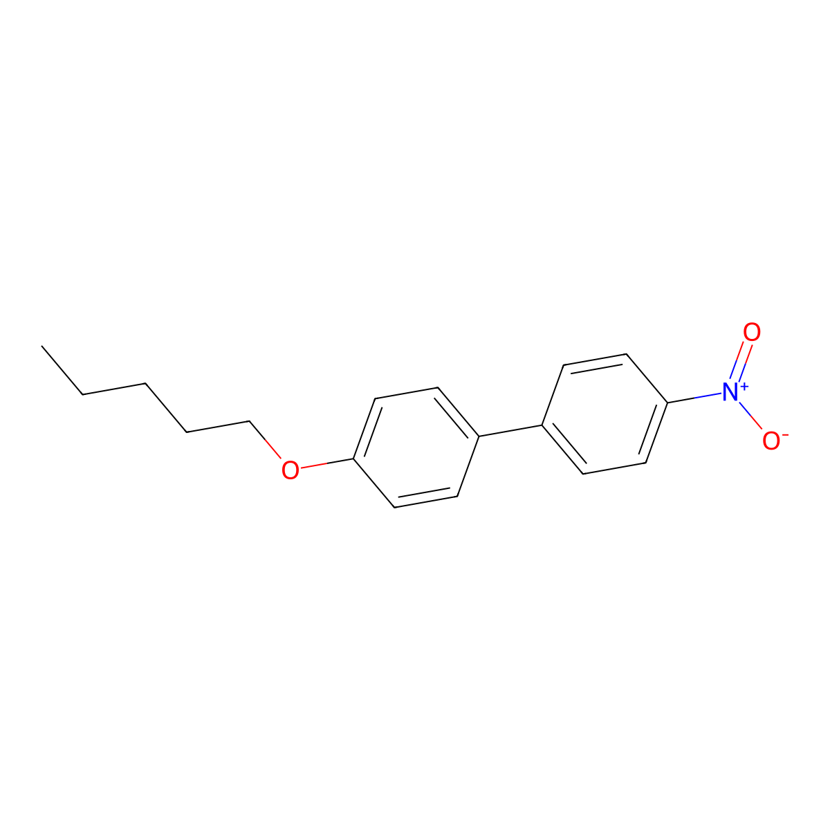 1-Nitro-4-[4-(pentyloxy)phenyl]benzene molecular structure, CAS 57125-43-6