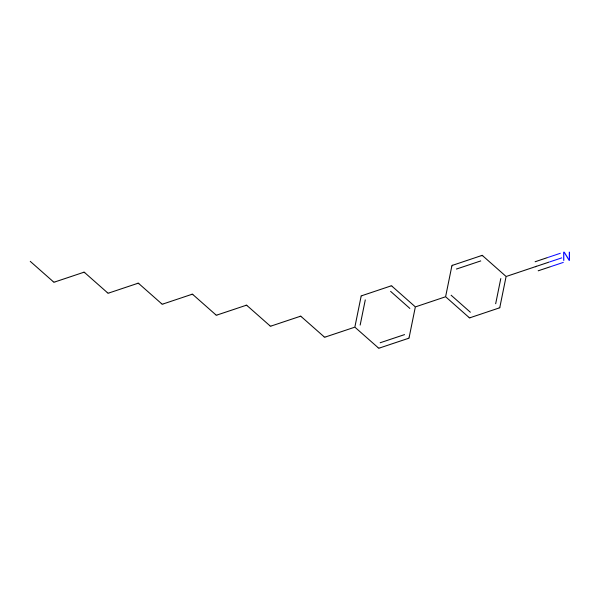 [1,1'-Biphenyl]-4-carbonitrile, 4'-dodecyl- molecular structure, CAS 57125-49-2