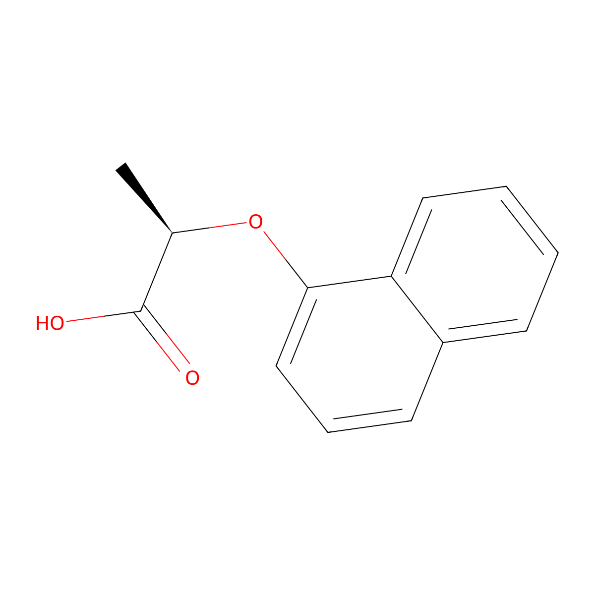 (-)-2-(1-Naphthyloxy)propionic acid molecular structure, CAS 57128-29-7
