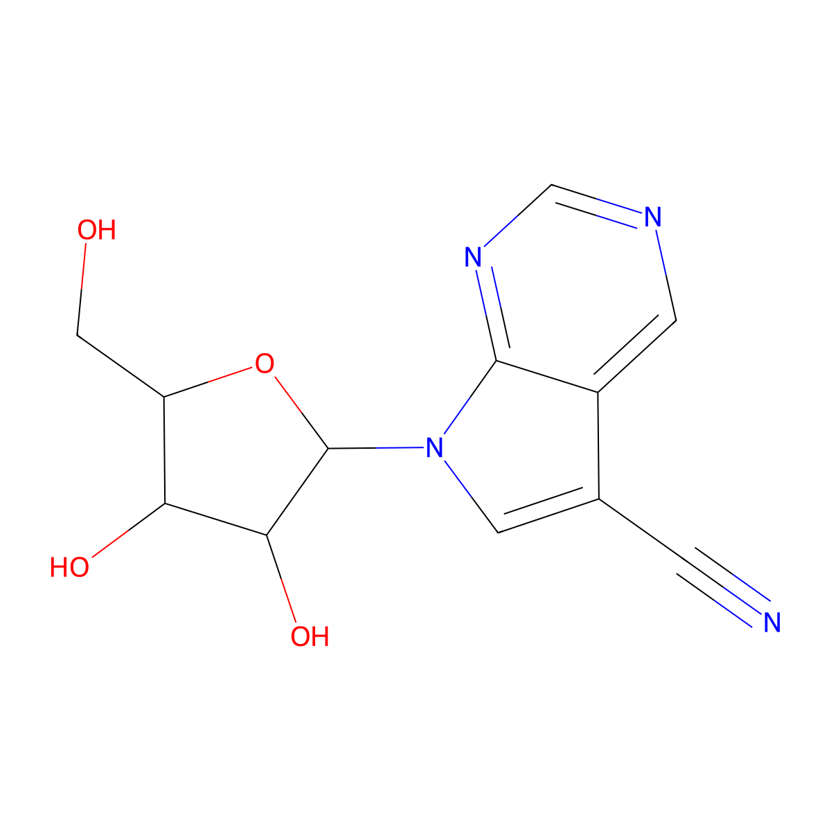 7-(Cyano)-7-deazaguanosine molecular structure, CAS 57128-90-2