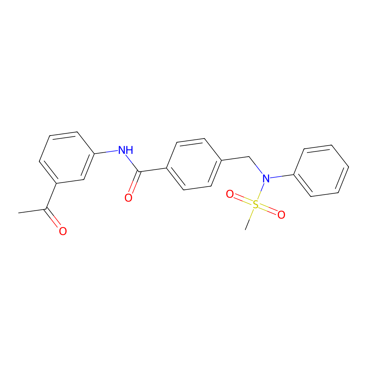N-(3-acetylphenyl)-4-{[(methylsulfonyl)(phenyl)amino]methyl}benzamide molecular structure, CAS 5713-12-2