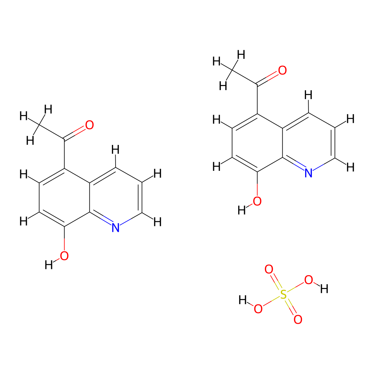 Quinacetol sulfate molecular structure, CAS 57130-91-3