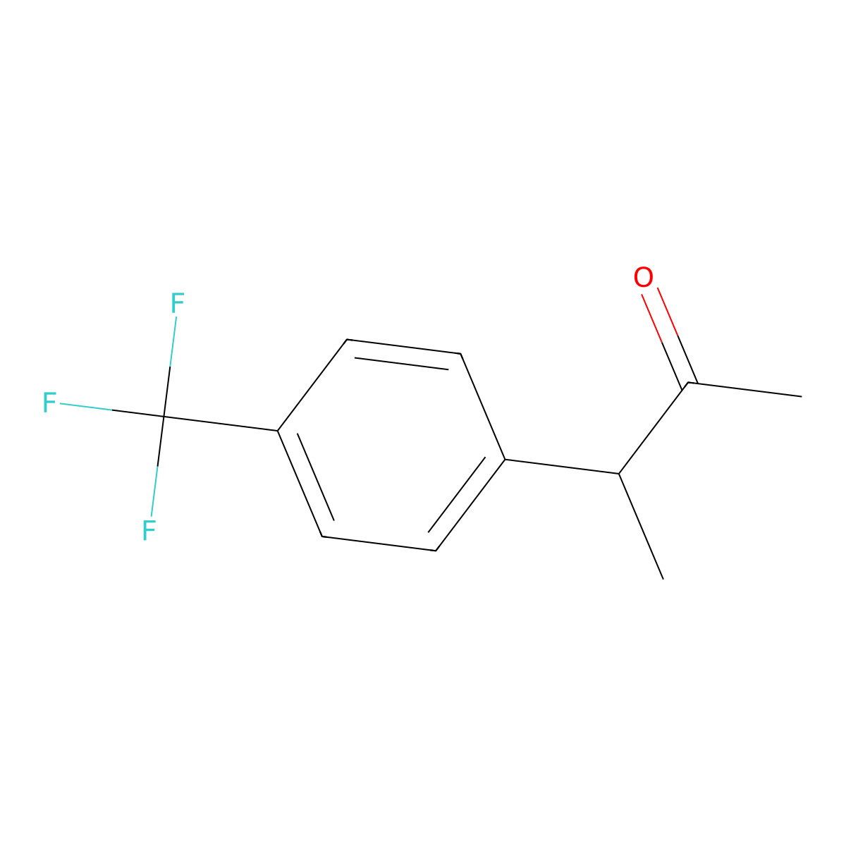 3-(4-(Trifluoromethyl)phenyl)butan-2-one molecular structure, CAS 57132-21-5