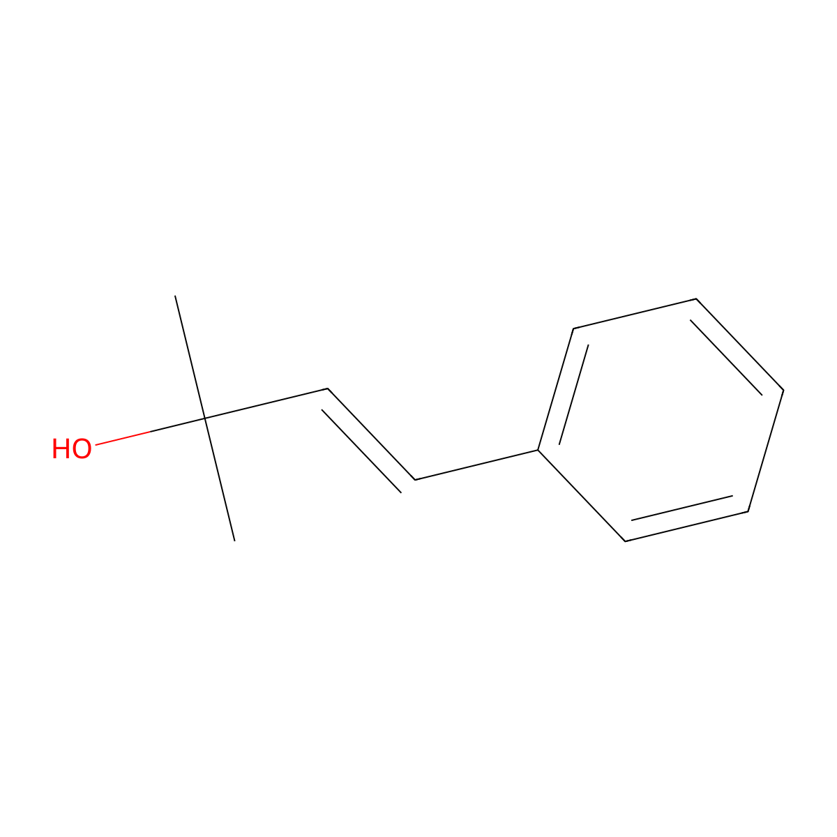 3-Buten-2-ol, 2-methyl-4-phenyl-, (3E)- molecular structure, CAS 57132-28-2