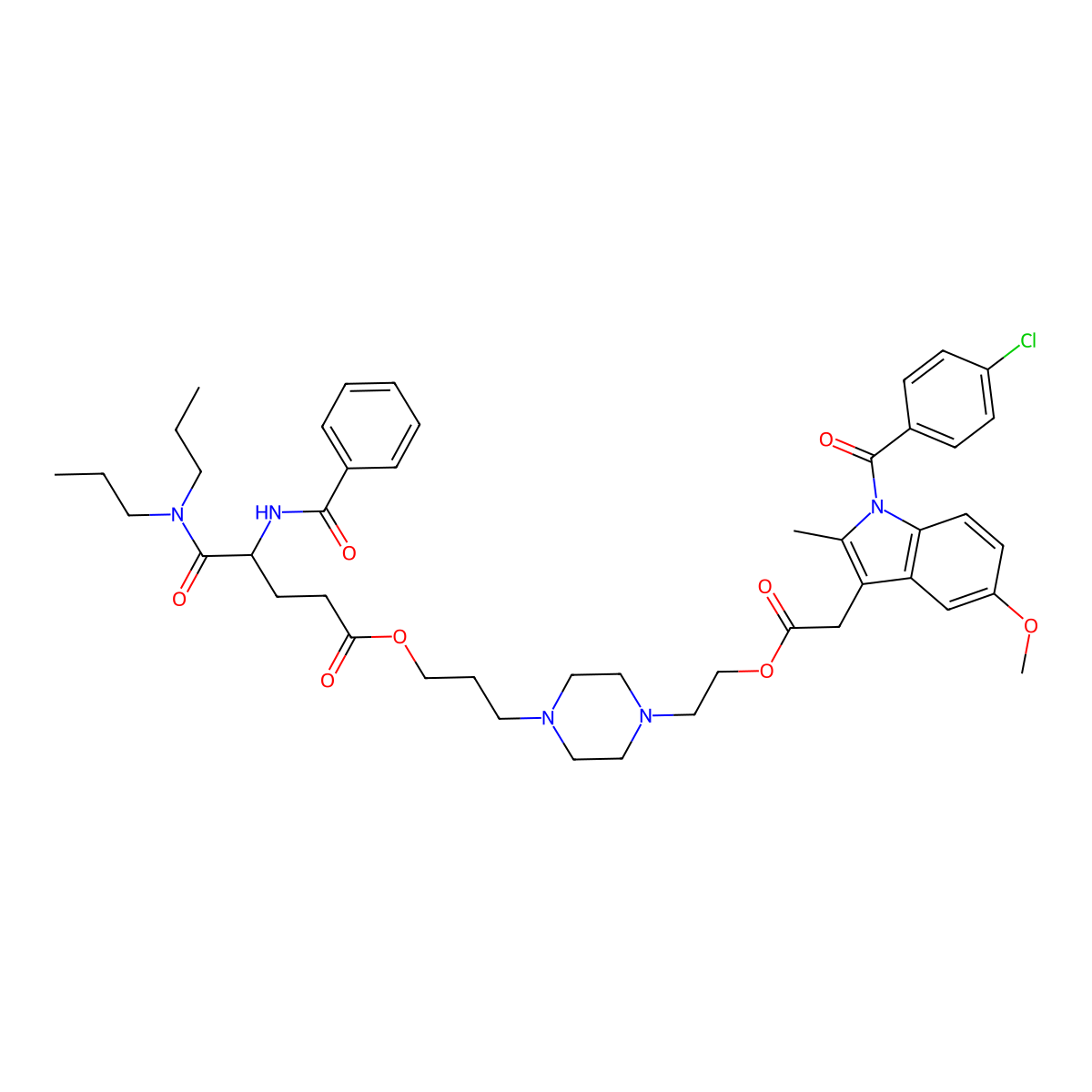 Proglumetacin molecular structure, CAS 57132-53-3