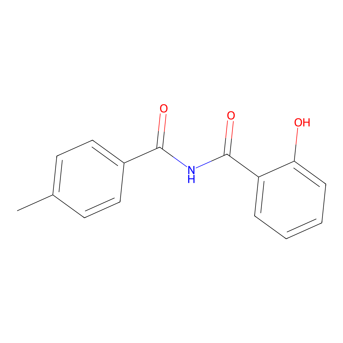 2-hydroxy-N-(4-methylbenzoyl)benzamide molecular structure, CAS 57135-18-9