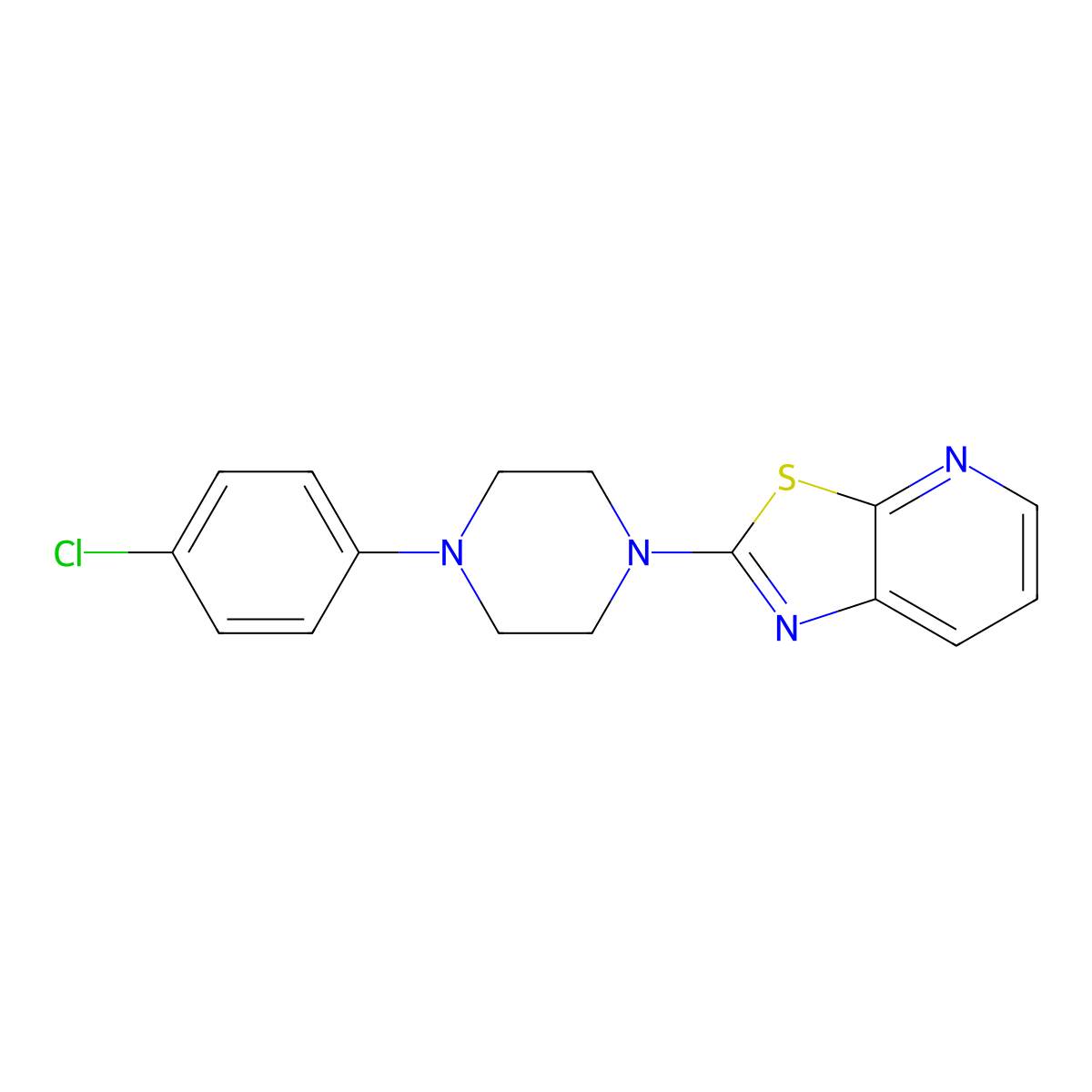 2-[4-(4-Chlorophenyl)piperazin-1-yl]-[1,3]thiazolo[5,4-b]pyridine molecular structure, CAS 57135-43-0