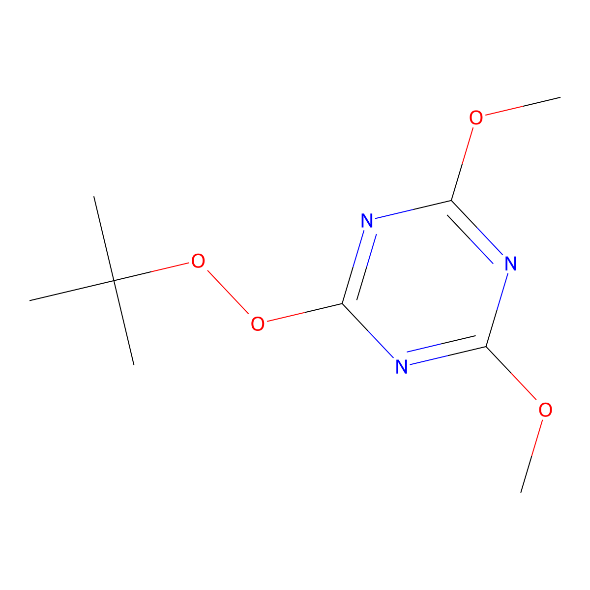 2-(tert-Butyldioxy)-4,6-dimethoxy-1,3,5-triazine molecular structure, CAS 57137-33-4