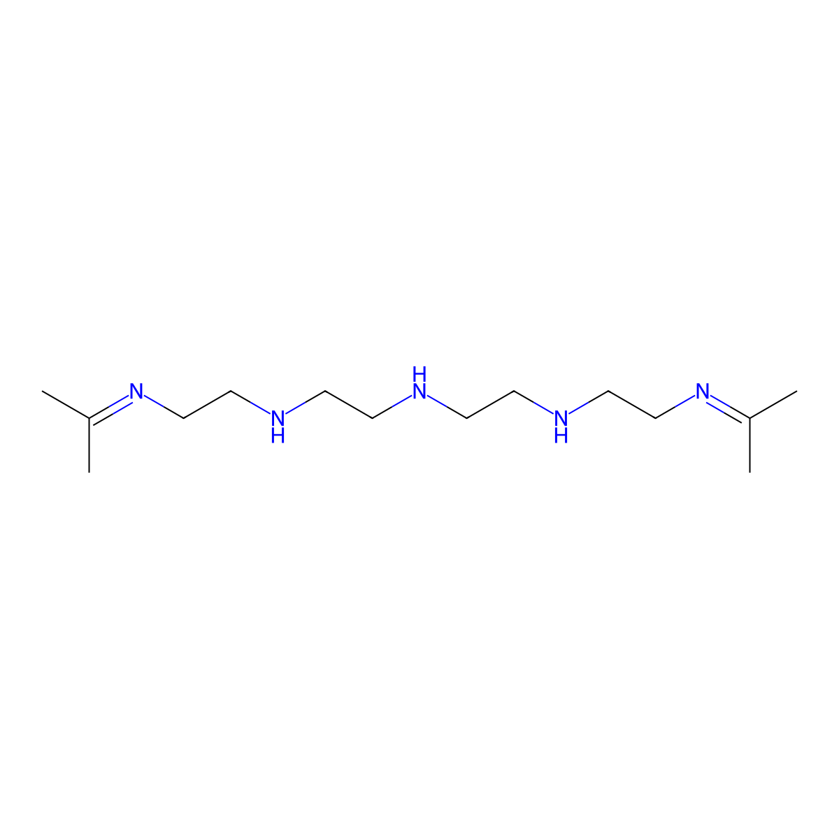 1,2-Ethanediamine, N1-(2-((1-methylethylidene)amino)ethyl)-N2-(2-((2-((1-methylethylidene)amino)ethyl)amino)ethyl)- molecular structure, CAS 57137-50-5