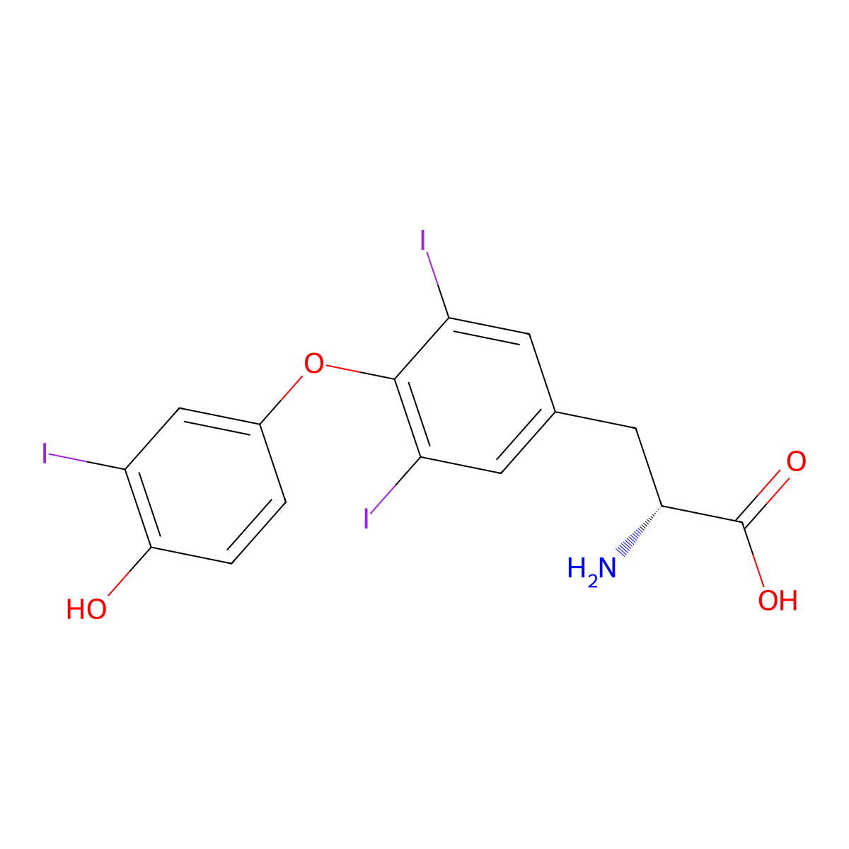 D-Triiodothyronine molecular structure, CAS 5714-08-9