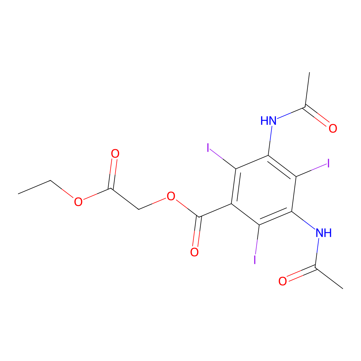 Ethyl Cartrizoate molecular structure, CAS 5714-09-0