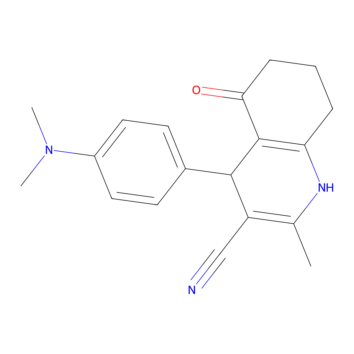 4-[4-(Dimethylamino)phenyl]-2-methyl-5-oxo-1,4,5,6,7,8-hexahydroquinoline-3-carbonitrile molecular structure, CAS 5714-63-6