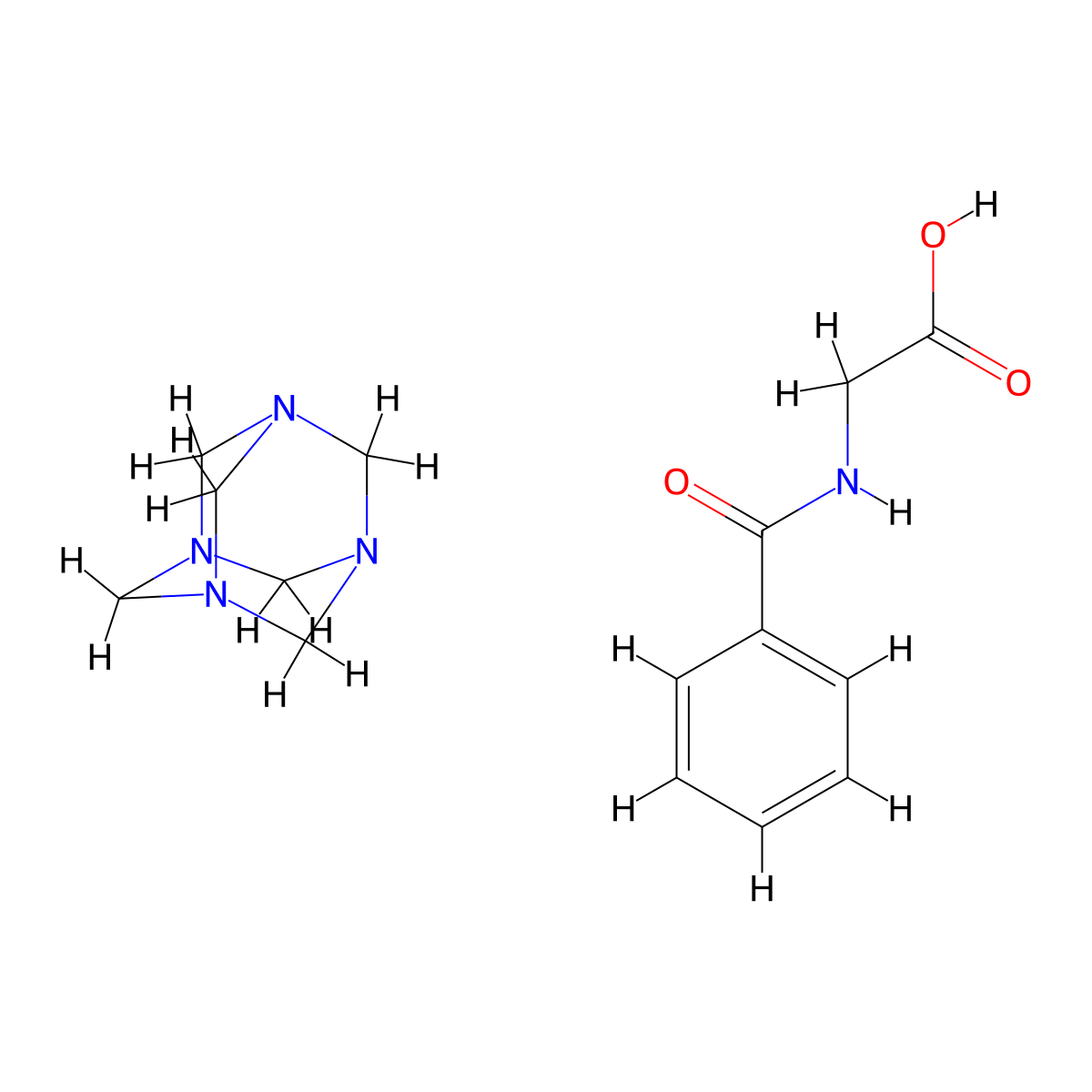 Methenamine Hippurate molecular structure, CAS 5714-73-8