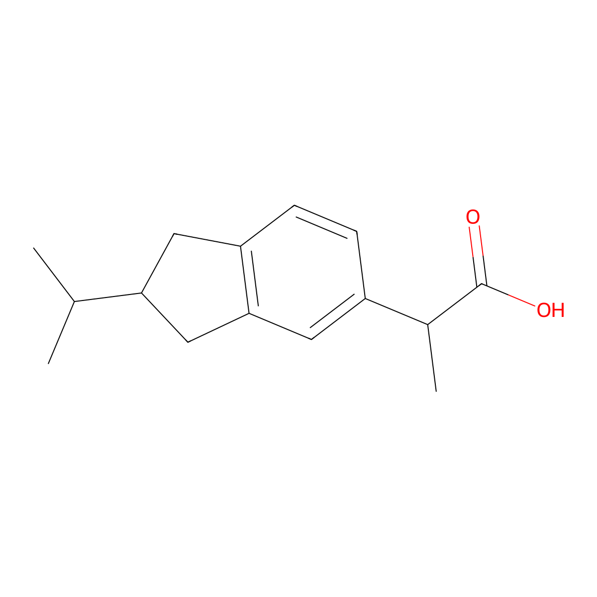 2-(2-Isopropyl-5-indanyl)propionic acid molecular structure, CAS 57144-56-6