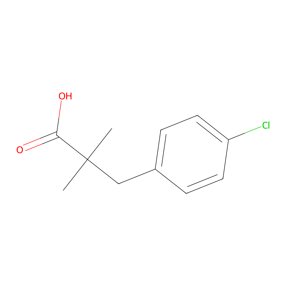 3-(4-Chlorophenyl)-2,2-dimethylpropanoic acid molecular structure, CAS 57145-14-9