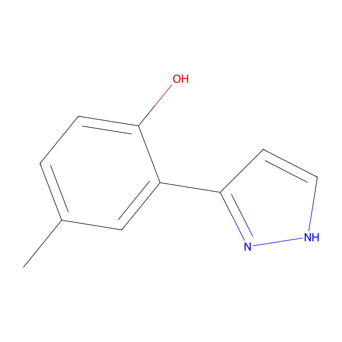 3-(2-Hydroxy-5-methylphenyl)pyrazole molecular structure, CAS 57148-86-4