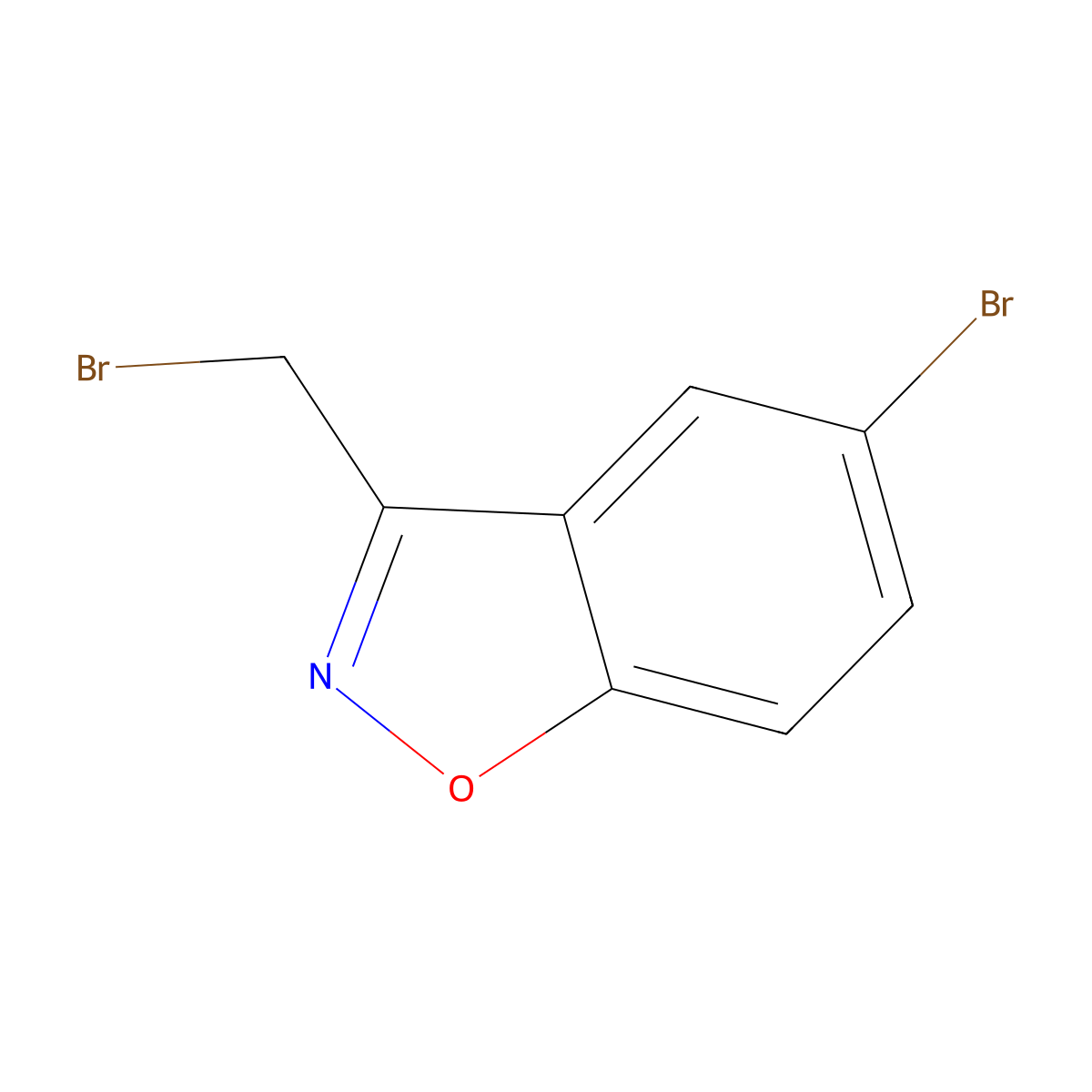 5-Bromo-3-(bromomethyl)-1,2-benzoxazole molecular structure, CAS 57148-95-5
