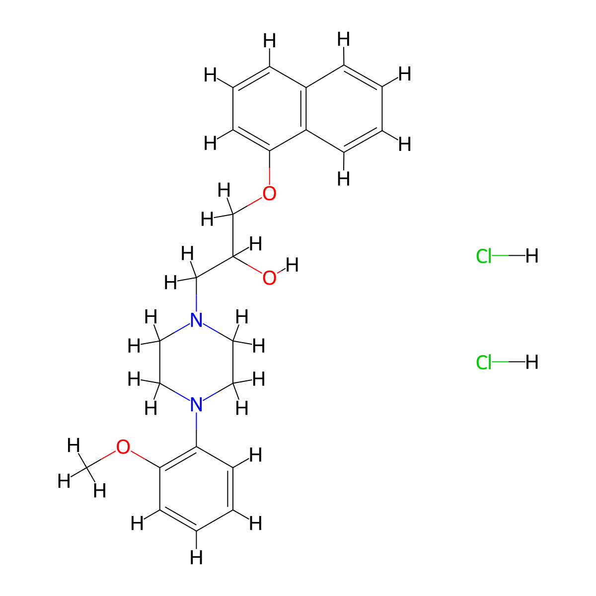Naftopidil Dihydrochloride molecular structure, CAS 57149-08-3