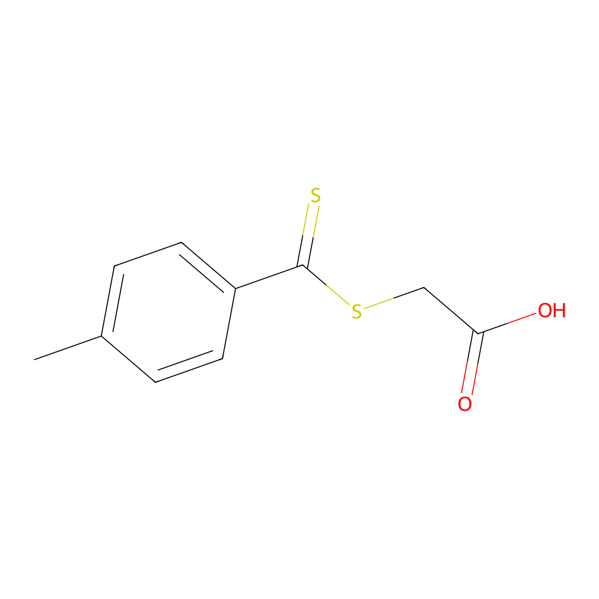 Acetic acid, [[(4-methylphenyl)thioxomethyl]thio]- molecular structure, CAS 57149-19-6
