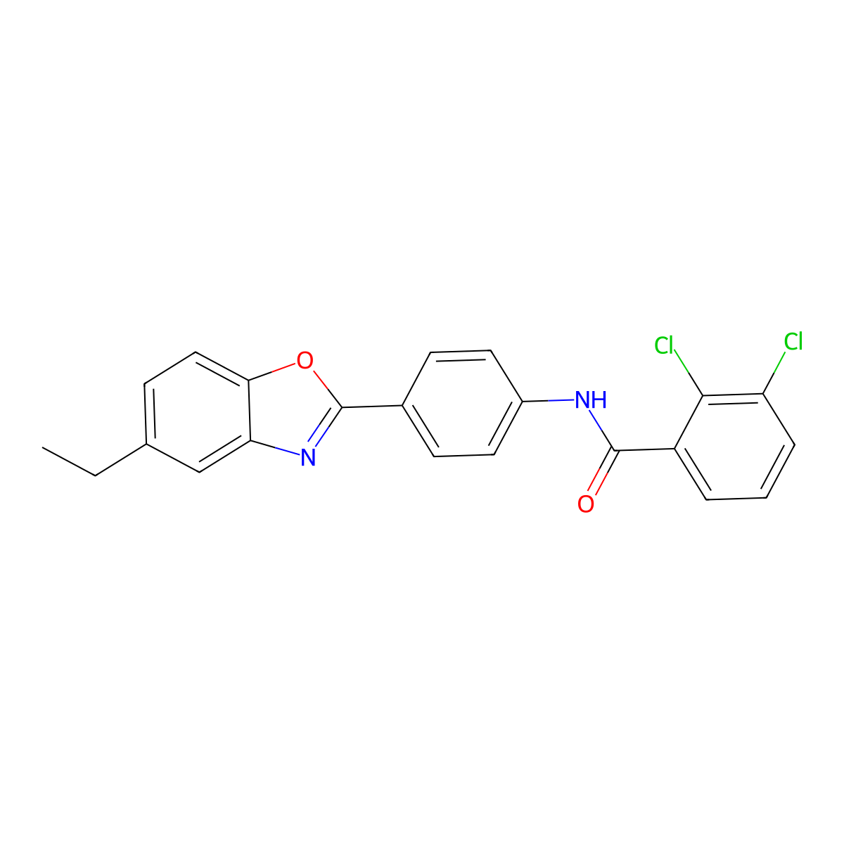 2,3-dichloro-N-[4-(5-ethyl-1,3-benzoxazol-2-yl)phenyl]benzamide molecular structure, CAS 5715-59-3