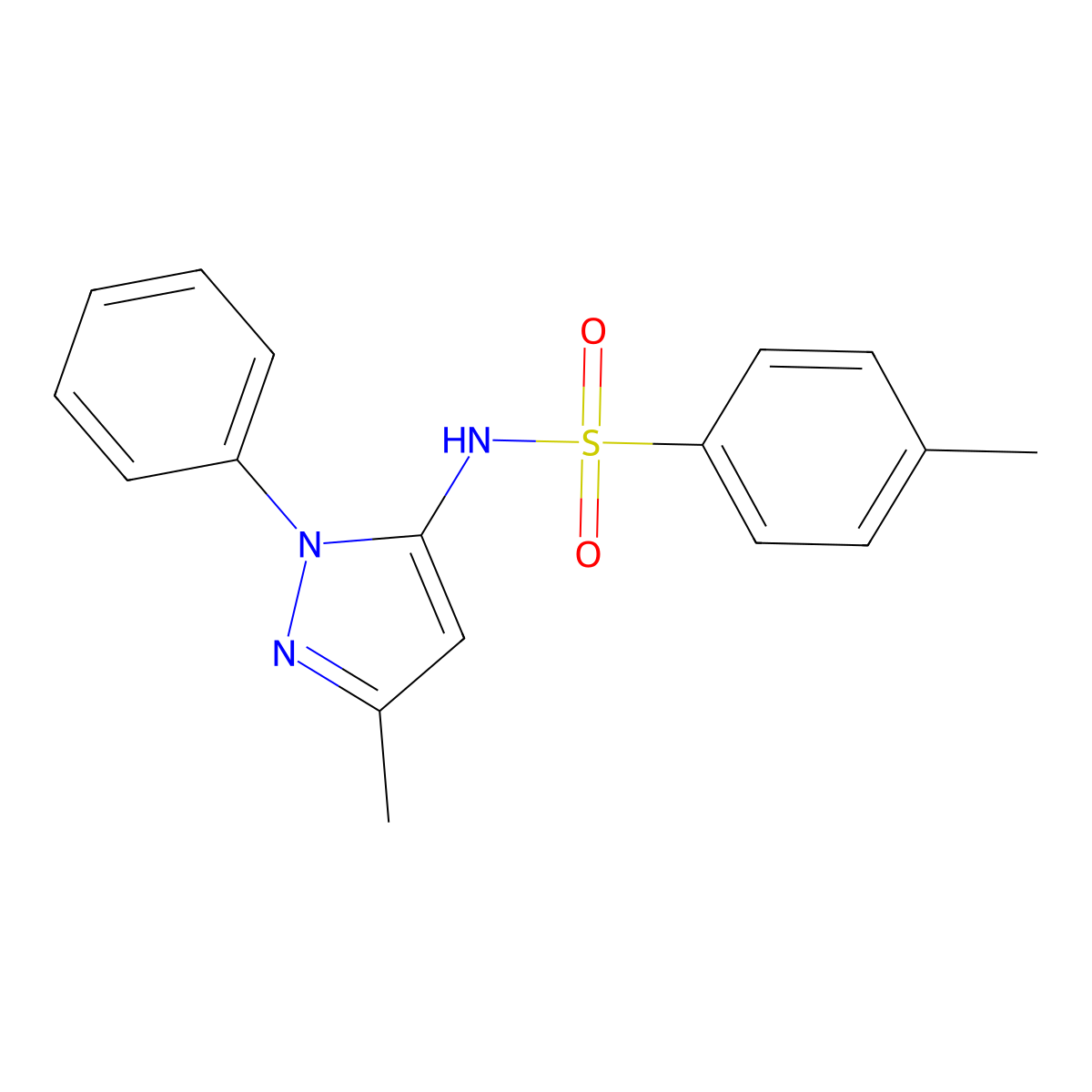 4-methyl-N-(3-methyl-1-phenyl-1H-pyrazol-5-yl)benzenesulfonamide molecular structure, CAS 5715-66-2