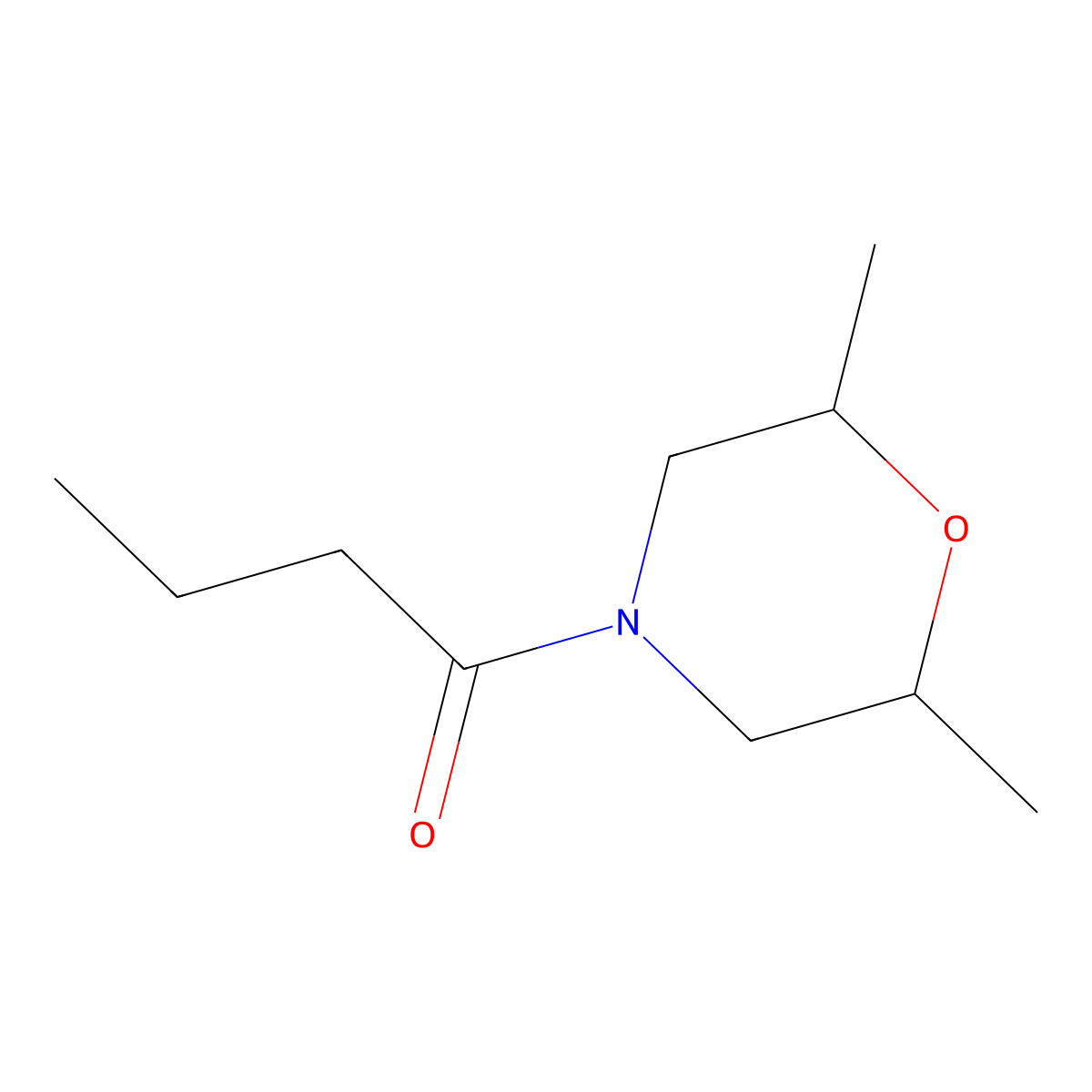 1-(2,6-Dimethylmorpholin-4-yl)butan-1-one molecular structure, CAS 57150-50-2