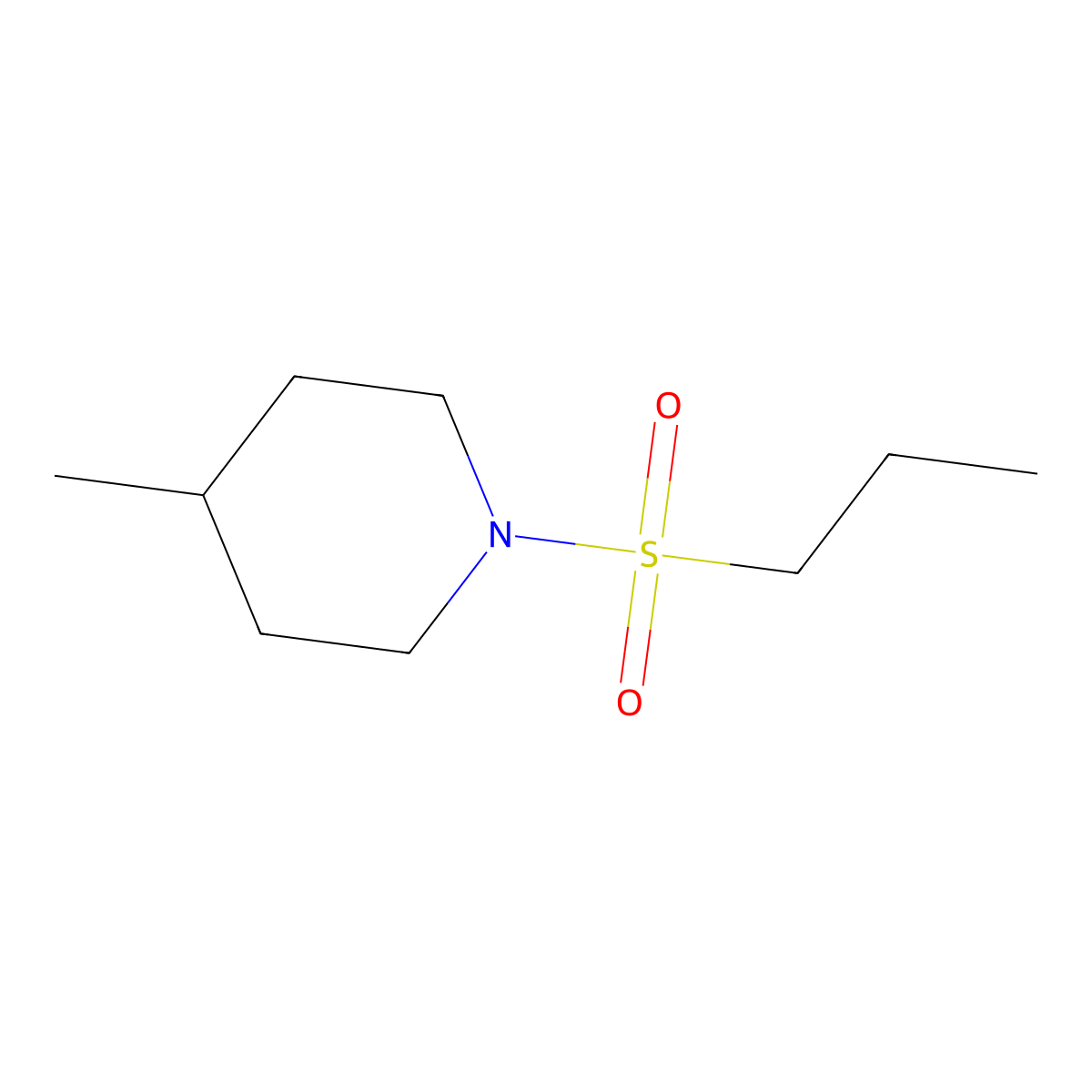 4-Methyl-1-propylsulfonylpiperidine molecular structure, CAS 57150-58-0
