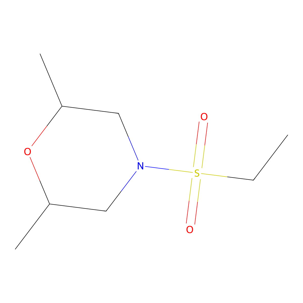 4-(Ethylsulfonyl)-2,6-dimethylmorpholine molecular structure, CAS 57150-63-7