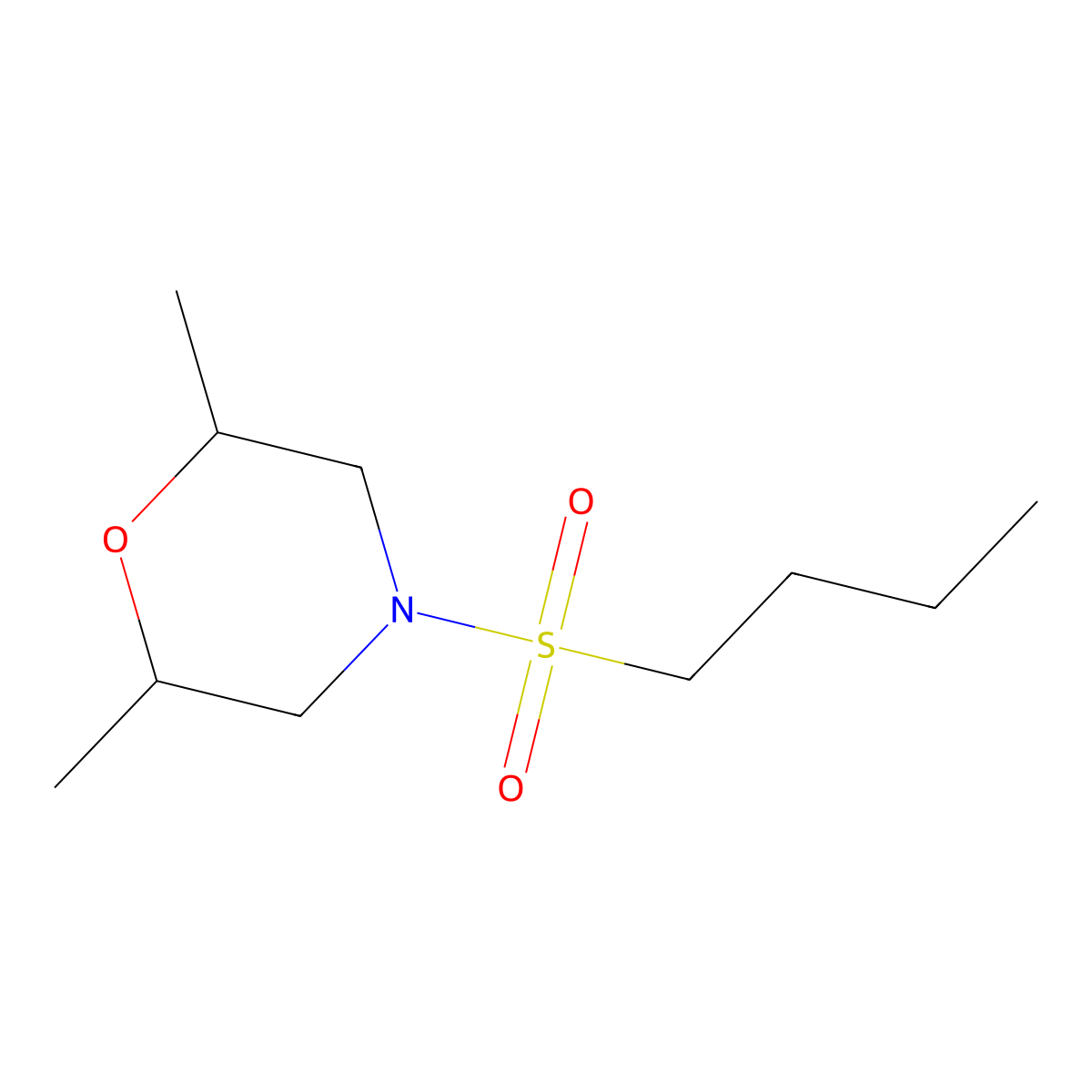 4-(Butylsulfonyl)-2,6-dimethylmorpholine molecular structure, CAS 57150-65-9