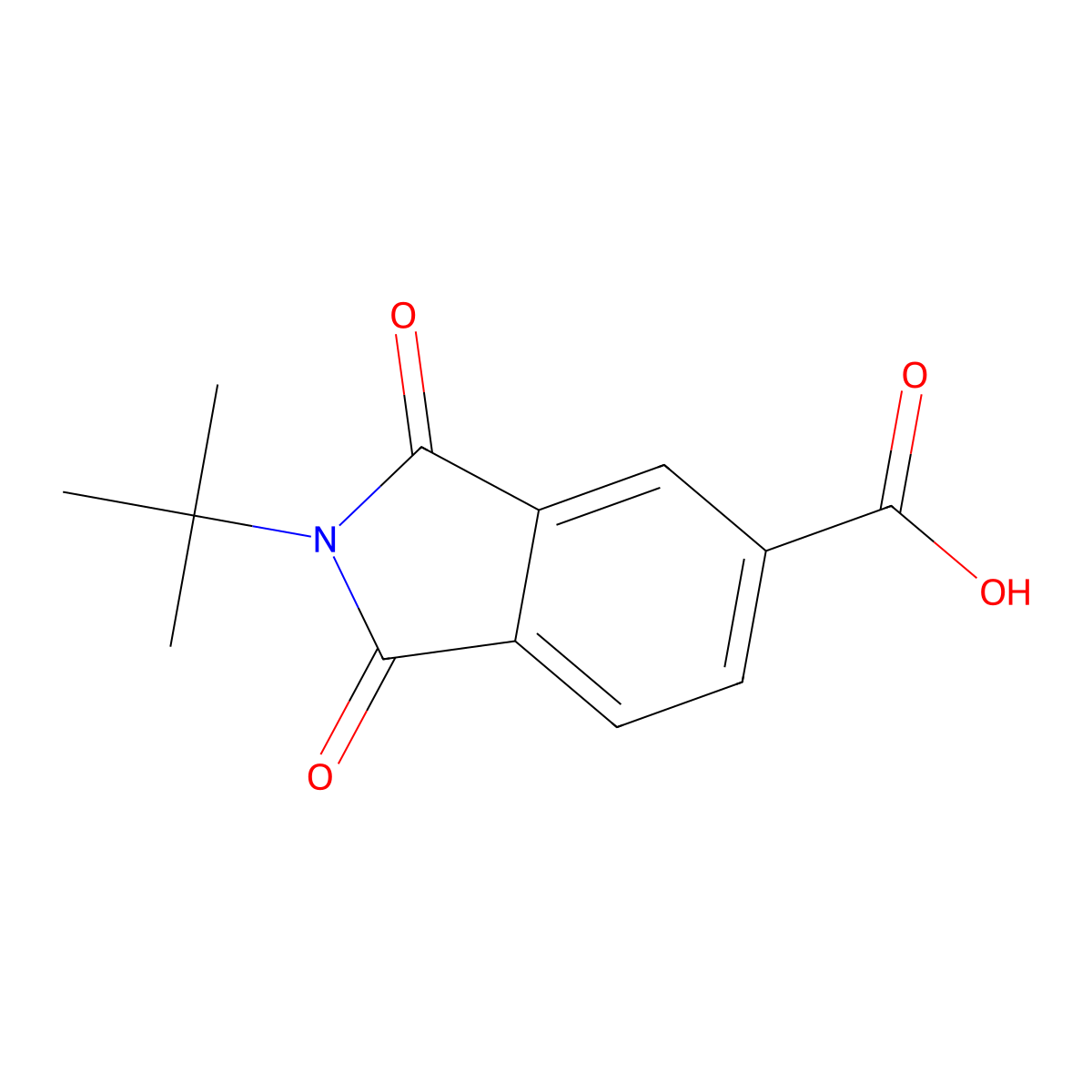 2-Tert-butyl-1,3-dioxoisoindoline-5-carboxylic acid molecular structure, CAS 57151-82-3