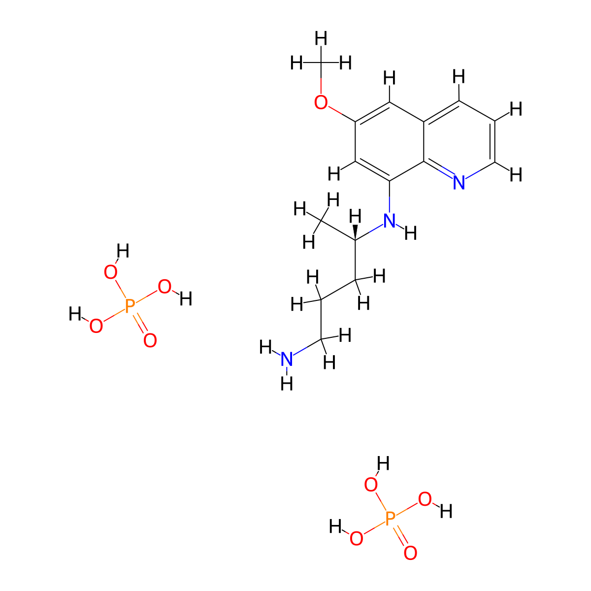 (-)-Primaquine diphosphate molecular structure, CAS 57152-68-8