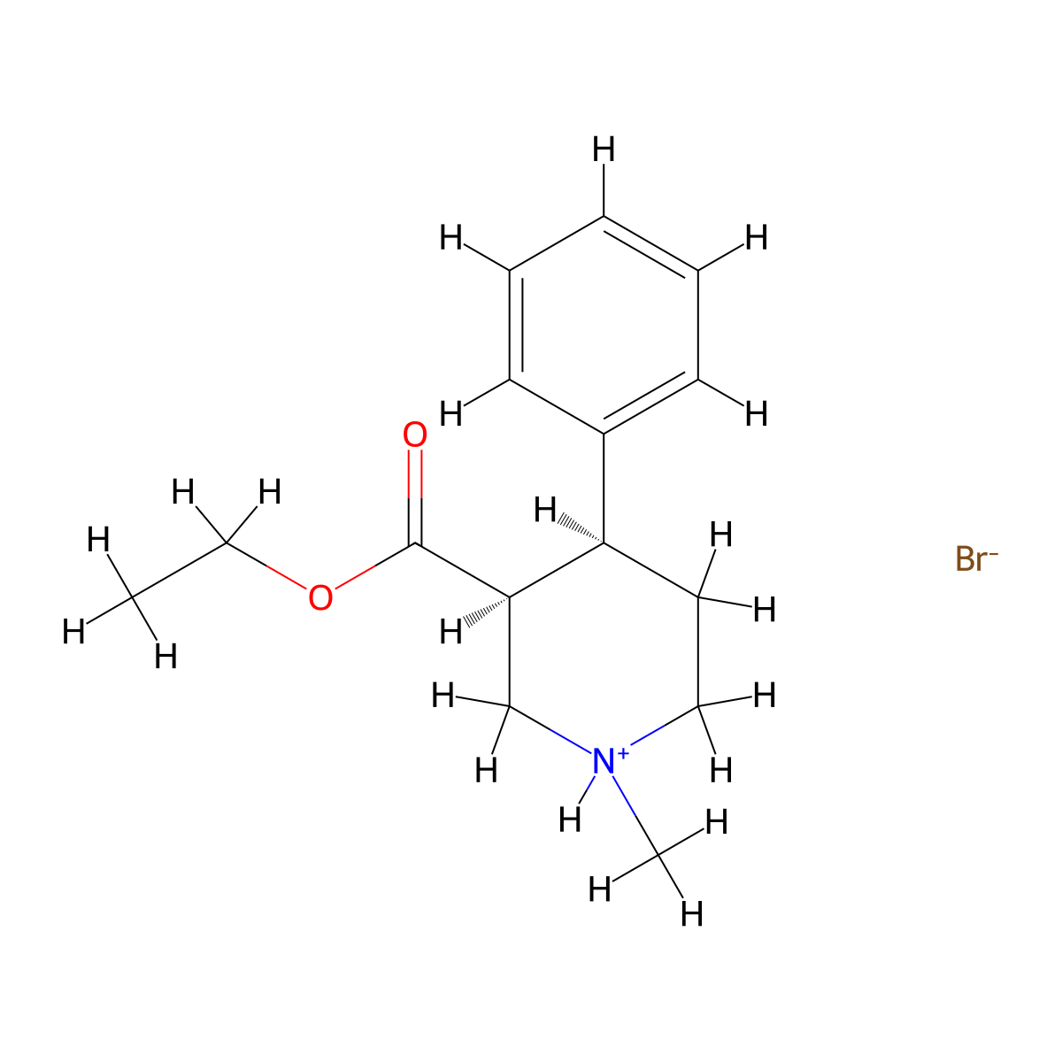 Ethyl 1-methyl-4-phenylpiperidine-3-carboxylate--hydrogen bromide (1/1) molecular structure, CAS 57152-98-4