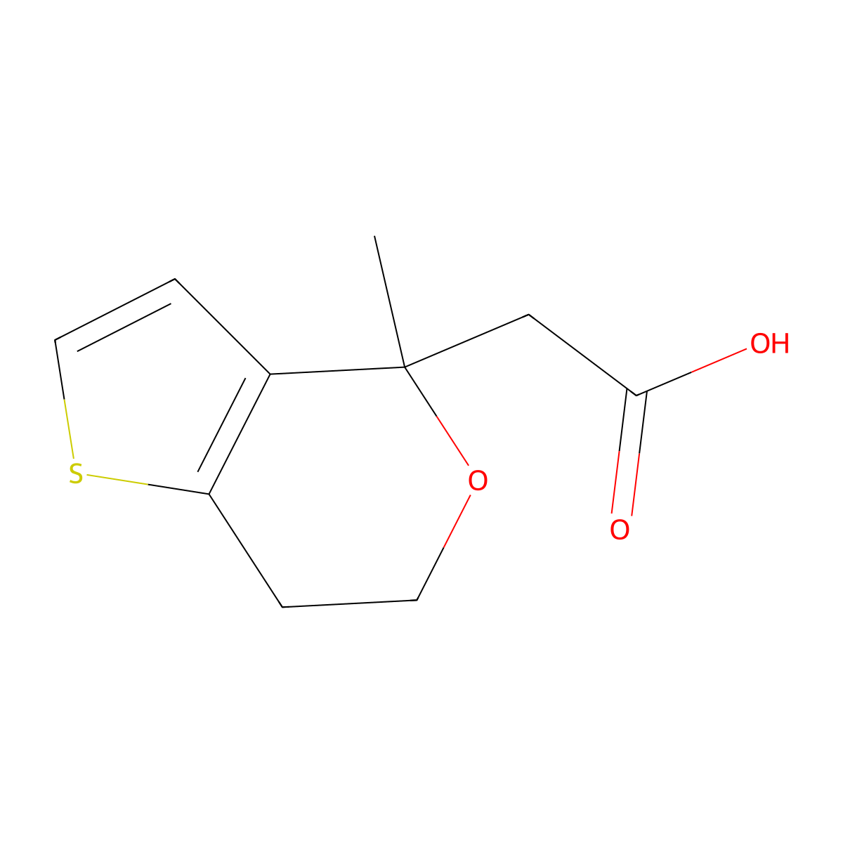 (4-Methyl-6,7-dihydro-4h-thieno[3,2-c]pyran-4-yl)acetic acid molecular structure, CAS 57153-43-2