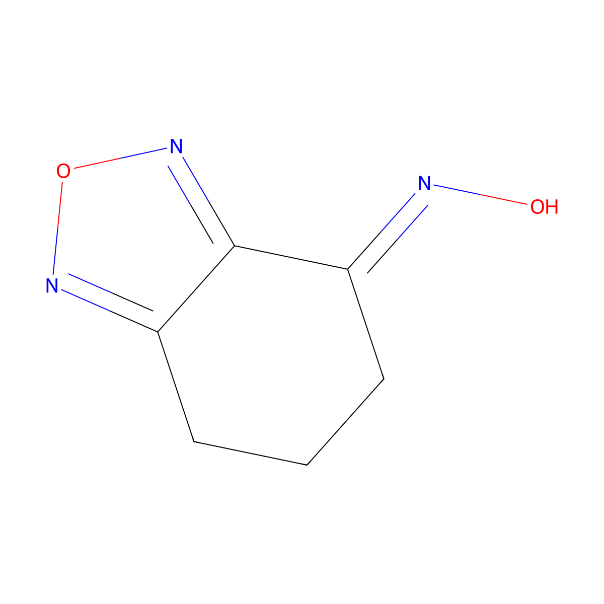 4-Hydroxyimino-4,5,6,7-tetrahydrobenzofurazan molecular structure, CAS 57153-55-6