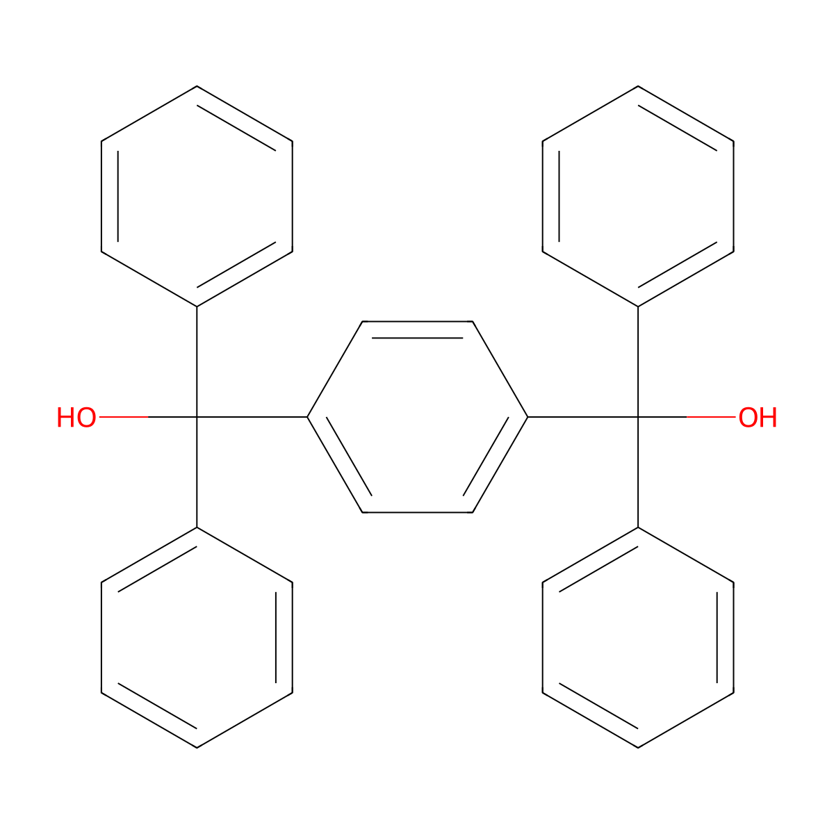 1,4-Phenylenebis(diphenylmethanol) molecular structure, CAS 57155-57-4