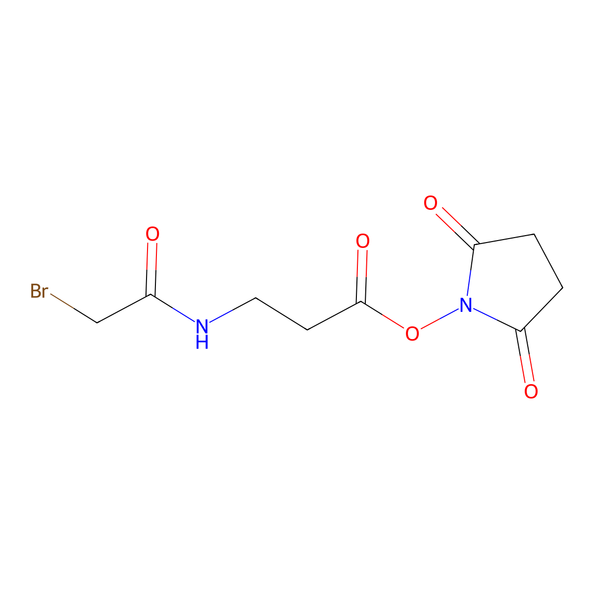 Succinimidyl 3-(bromoacetamido)propionate molecular structure, CAS 57159-62-3