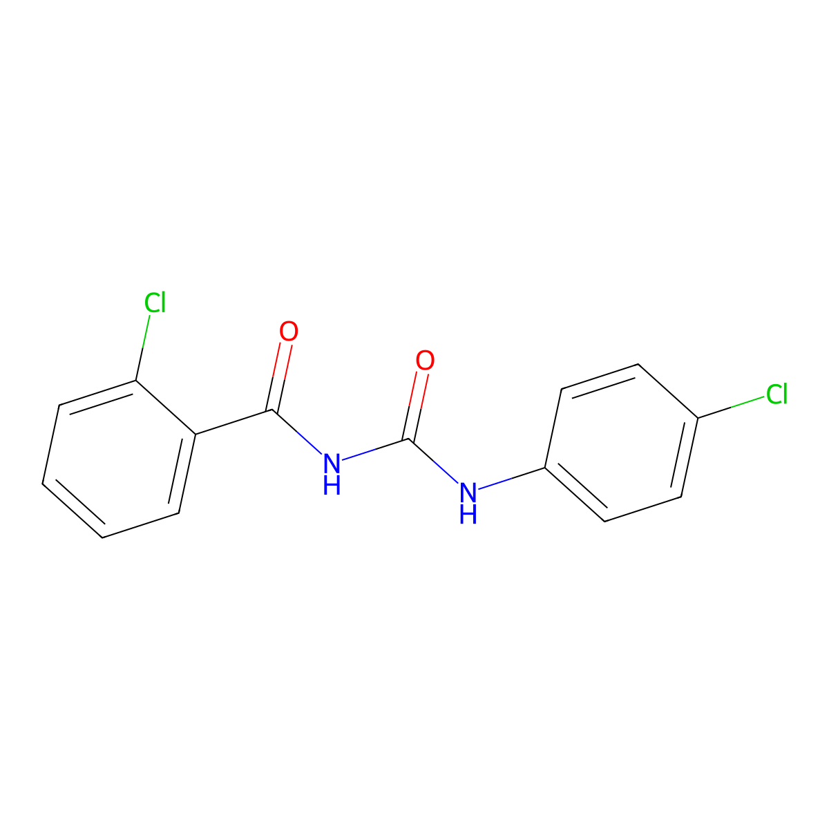 1-(2-Chlorobenzoyl)-3-(4-chlorophenyl)urea molecular structure, CAS 57160-47-1