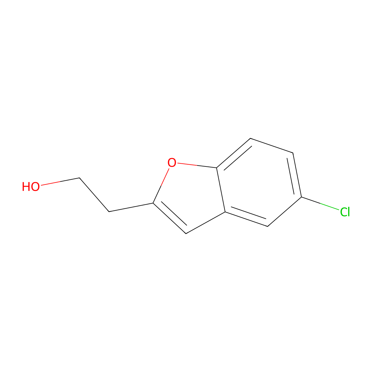 2-(5-Chloro-1-benzofuran-2-yl)ethan-1-ol molecular structure, CAS 57160-90-4