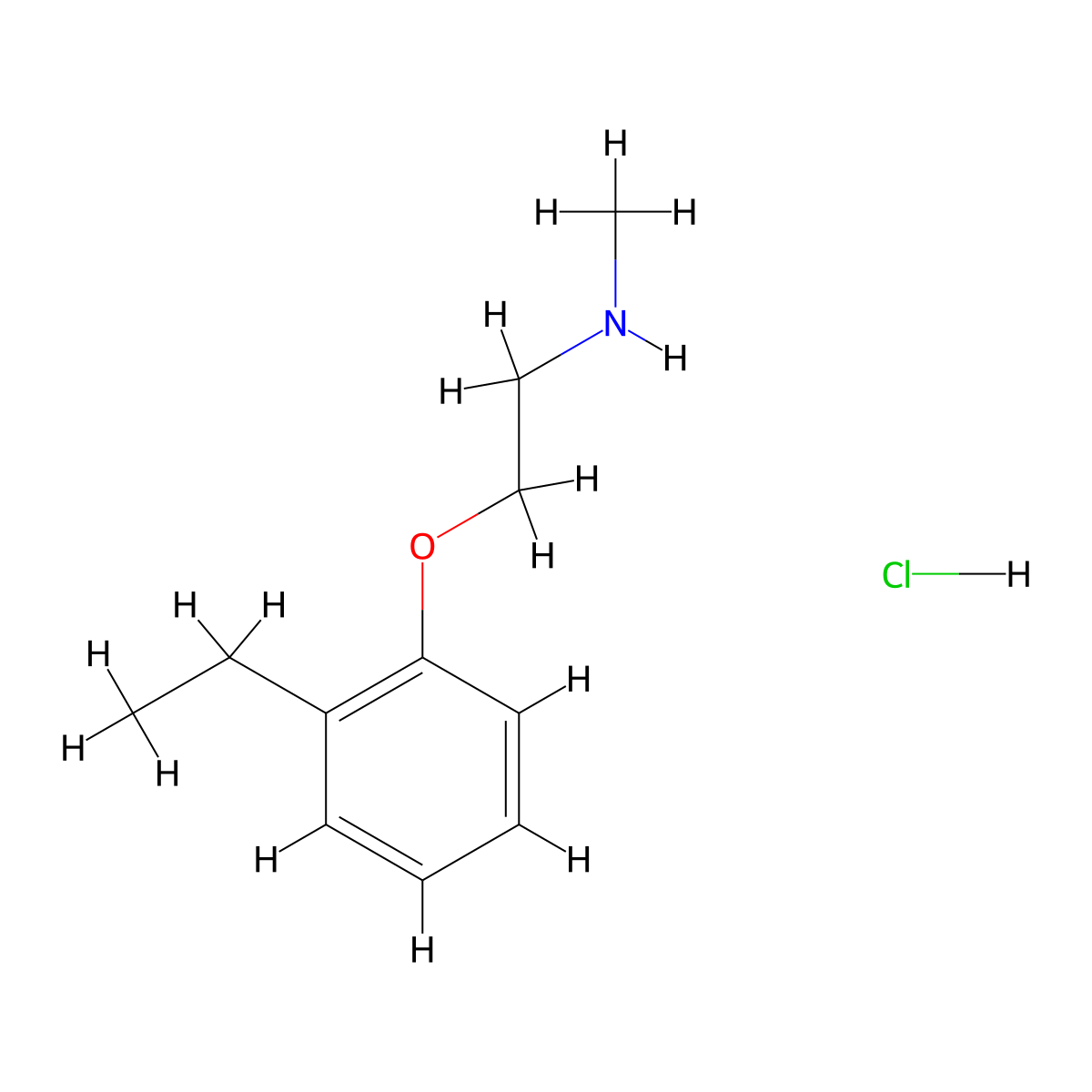 [2-(2-Ethylphenoxy)ethyl]methylamine hydrochloride molecular structure, CAS 57163-22-1