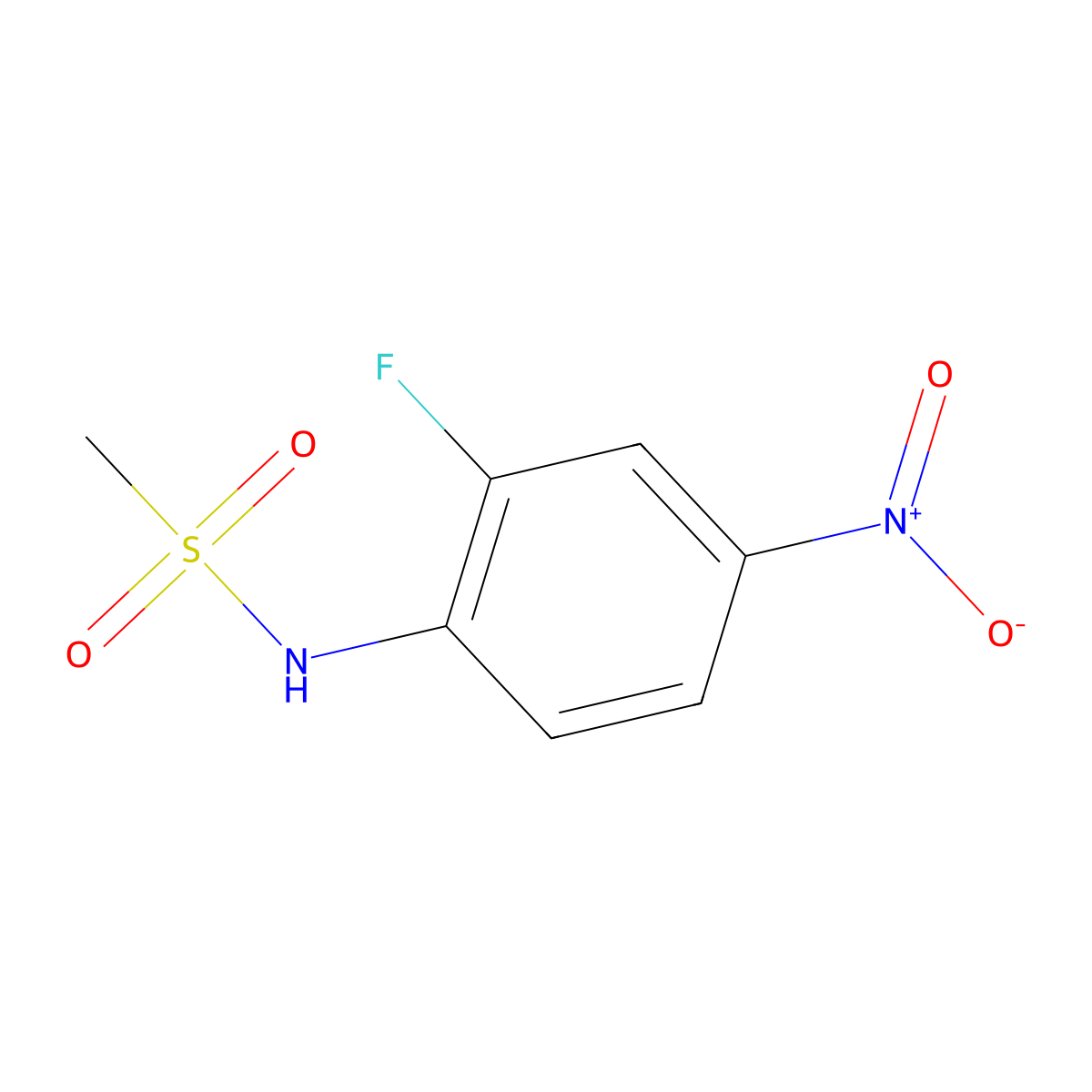 N-(2-fluoro-4-nitrophenyl)methanesulfonamide molecular structure, CAS 57164-96-2