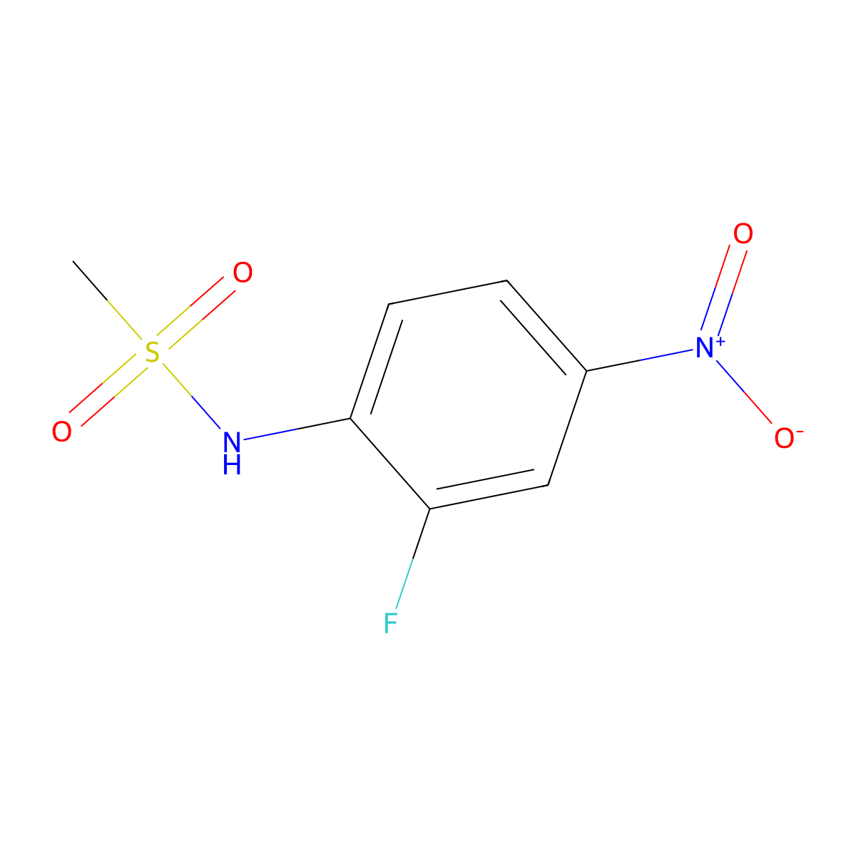 N-(2-fluoro-4-nitrophenyl)methanesulfonamide molecular structure, CAS 57164-96-2